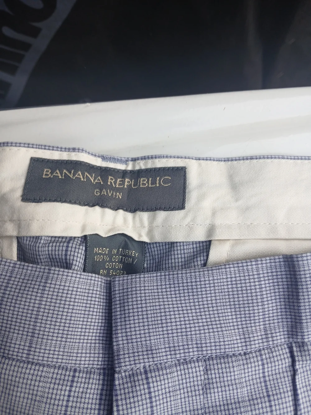 Banana Republic Light Blue Plaid Chinos